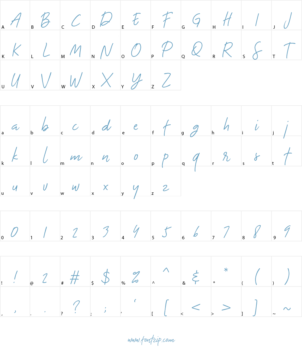 The Bouquet List Font Character